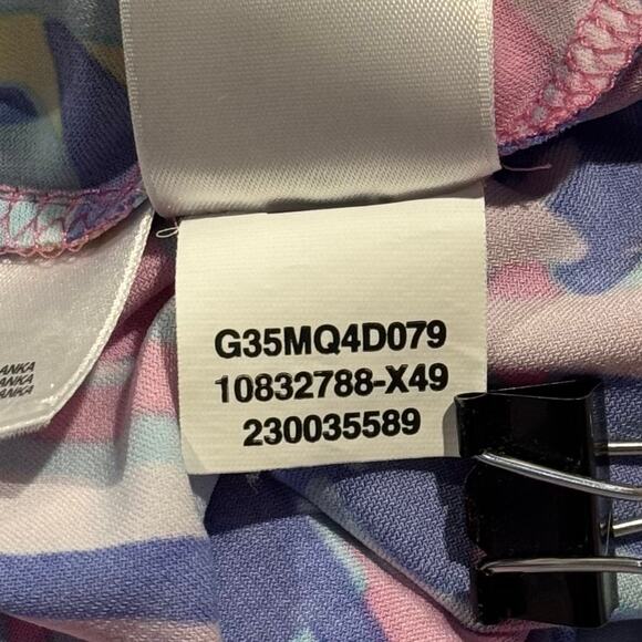 Pappagallo Dress Bell Sleeve Coastal Preppy Tropical Retro Bright Bold Medium - Picture 5 of 7